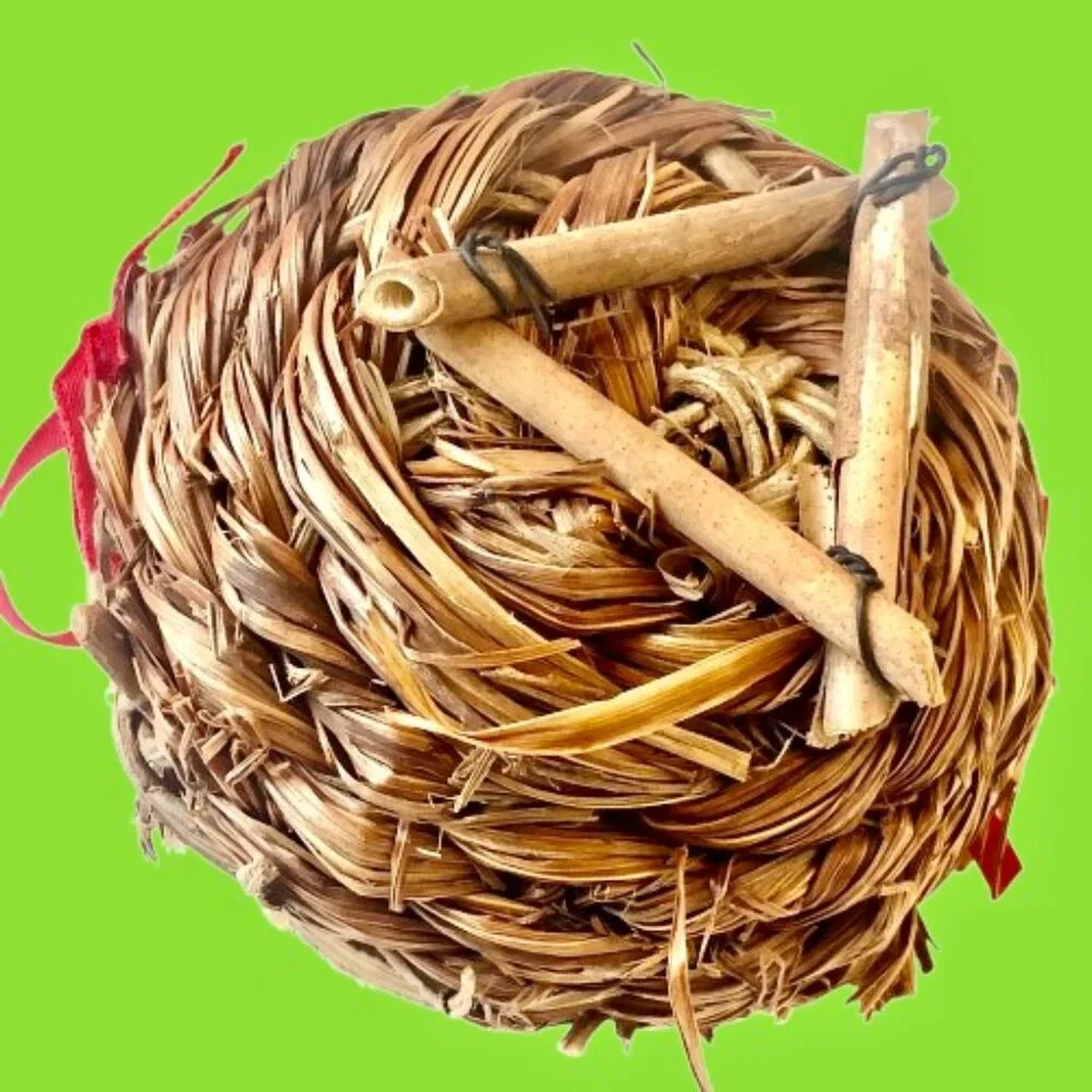 Christmas Ornament Bird in Nest with Eggs Hanging Springtime Easter